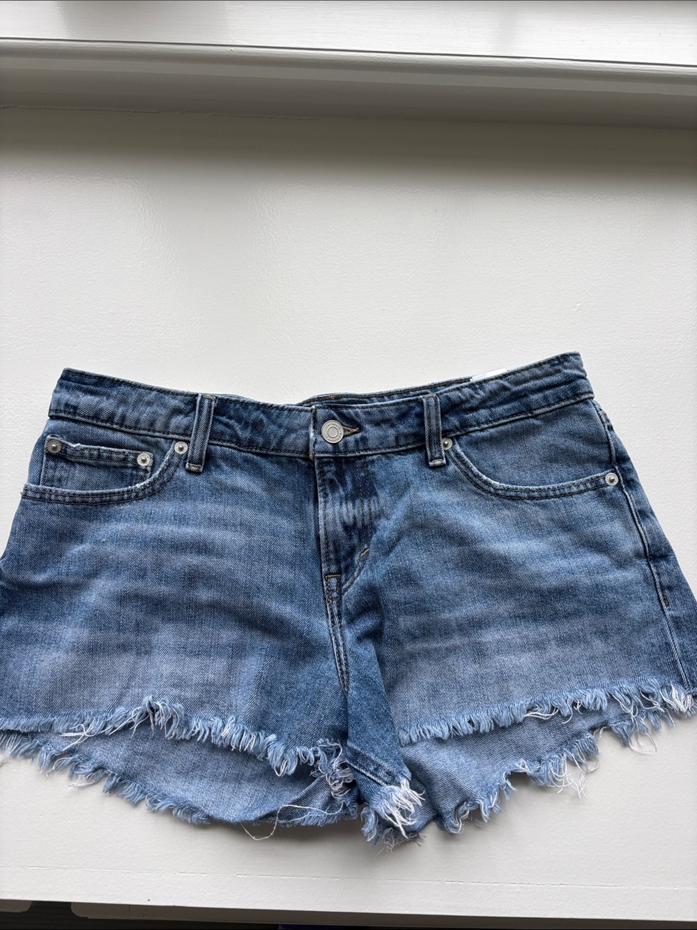 Lucky Brand Distressed Light Blue Denim Shorts